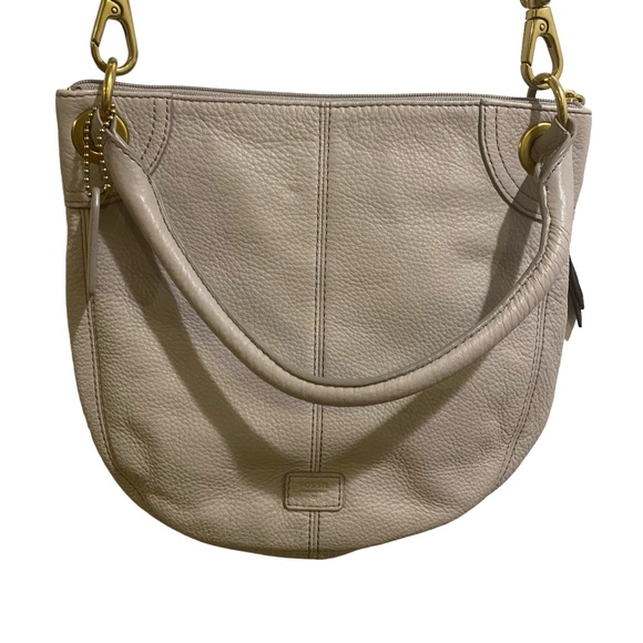 FOSSIL Karli Striped Color Block Leather Hobo Crossbody Bag Purse shoulder bag - Picture 4 of 10